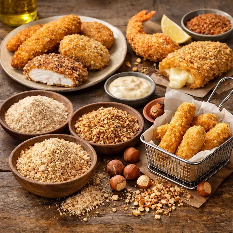 Hazelnut flour for breading & coatings illustration